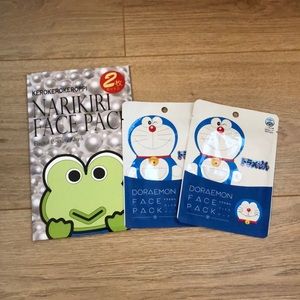 2/$20 Character face masks (Keroppi + Doraemon)
